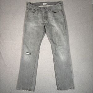 Bullhead Jeans Men’s Fit 34x31 Dillon Skinny Gray Distressed Mid Rise‎ Grunge